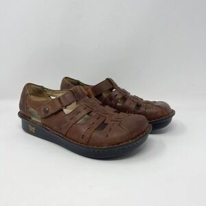 Alegria Pesca Tawny‎ Fisherman Sandal Womens 40/9-9.5 Brown Leather PES-644